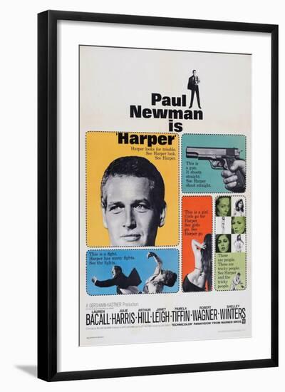 Harper, Paul Newman, Lauren Bacall, Janet Leigh, 1966-null-Framed Art Print