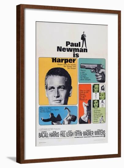 Harper, Paul Newman, Lauren Bacall, Janet Leigh, 1966-null-Framed Art Print