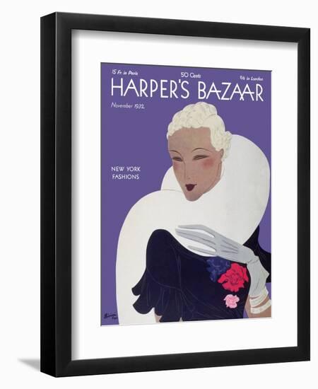 Harper's Bazaar, November 1932-null-Framed Art Print