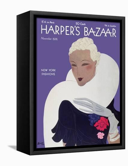 Harper's Bazaar, November 1932-null-Framed Stretched Canvas