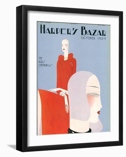 Harper's Bazaar, October 1929-null-Framed Art Print