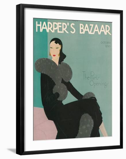 Harper's Bazaar, October 1930-null-Framed Art Print