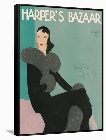 Harper's Bazaar, October 1930-null-Framed Stretched Canvas