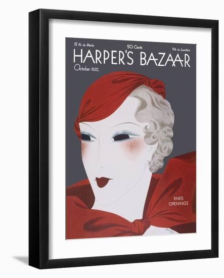 Harper's Bazaar, October 1932-null-Framed Art Print