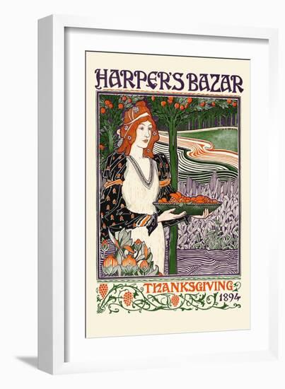 Harper's Bazar Thanksgiving 1894-Louis Rhead-Framed Art Print