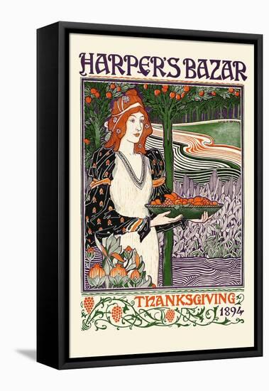 Harper's Bazar Thanksgiving 1894-Louis Rhead-Framed Stretched Canvas