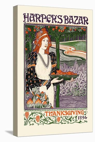 Harper's Bazar Thanksgiving 1894-Louis Rhead-Stretched Canvas