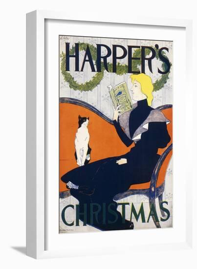 Harper's Christmas, 1894-Edward Penfield-Framed Giclee Print