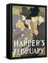 Harper's February, 1897-Edward Penfield-Framed Stretched Canvas