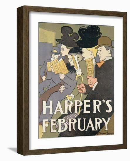 Harper's February, 1897-Edward Penfield-Framed Giclee Print