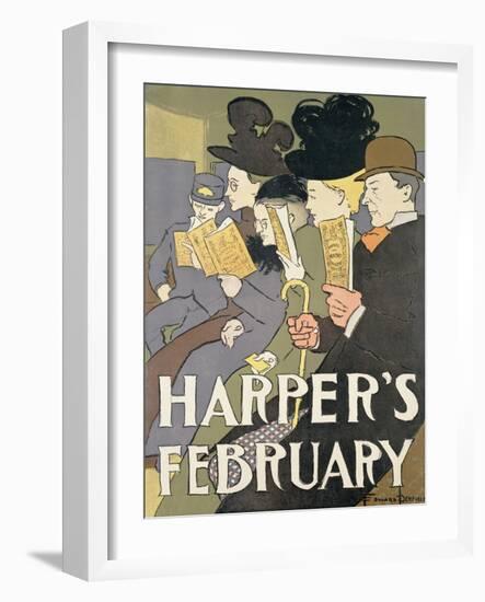 Harper's February, 1897-Edward Penfield-Framed Giclee Print