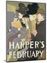 Harper's February, 1897-Edward Penfield-Mounted Giclee Print