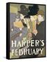 Harper's February, 1897-Edward Penfield-Framed Stretched Canvas