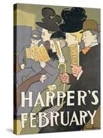 Harper's February, 1897-Edward Penfield-Stretched Canvas