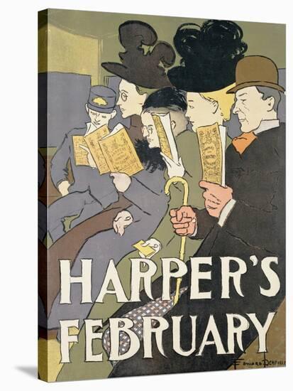 Harper's February, 1897-Edward Penfield-Stretched Canvas