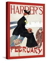 Harper's February-Edward Penfield-Stretched Canvas