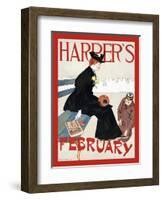 Harper's February-Edward Penfield-Framed Art Print