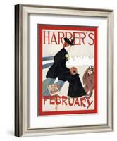 Harper's February-Edward Penfield-Framed Art Print