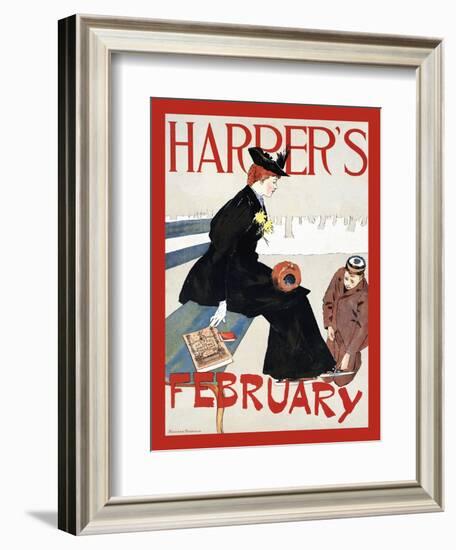 Harper's February-Edward Penfield-Framed Art Print