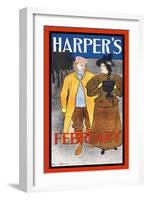 Harper's February-Edward Penfield-Framed Art Print