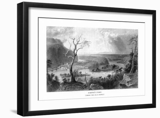 Harper's Ferry, West Virginia, View of the Town from the Blue Ridge-Lantern Press-Framed Art Print