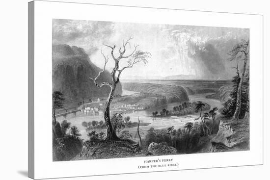 Harper's Ferry, West Virginia, View of the Town from the Blue Ridge-Lantern Press-Stretched Canvas