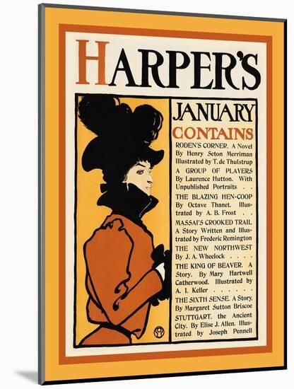 Harper's January - Roden's Corner-Edward Penfield-Mounted Art Print