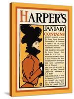 Harper's January - Roden's Corner-Edward Penfield-Stretched Canvas