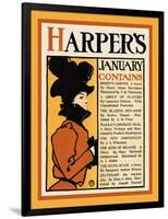 Harper's January-Roden's Corner-Edward Penfield-Framed Art Print