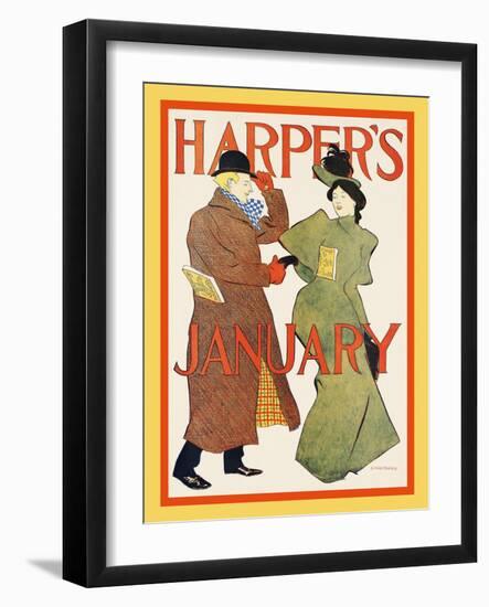 Harper's January-Edward Penfield-Framed Art Print