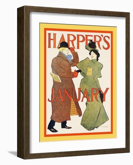 Harper's January-Edward Penfield-Framed Art Print