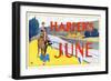 Harper's June-Edward Penfield-Framed Premium Giclee Print