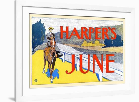 Harper's June-Edward Penfield-Framed Premium Giclee Print