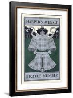 Harper's Weekly Bicycle Number-Maxfield Parrish-Framed Art Print