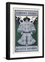 Harper's Weekly Bicycle Number-Maxfield Parrish-Framed Art Print