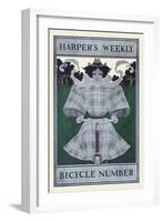 Harper's Weekly Bicycle Number-Maxfield Parrish-Framed Art Print