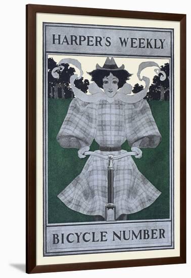 Harper's Weekly Bicycle Number-Maxfield Parrish-Framed Art Print