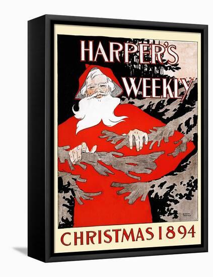 Harper's Weekly Christmas 1894-Edward Penfield-Framed Stretched Canvas