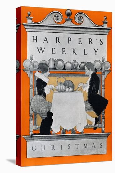 Harper's Weekly, Christmas-Maxfield Parrish-Stretched Canvas