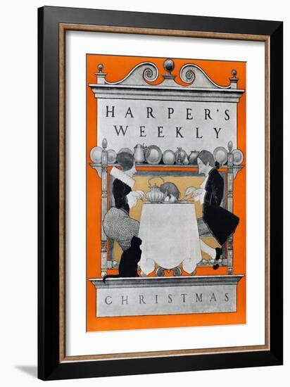 Harper's Weekly, Christmas-Maxfield Parrish-Framed Art Print