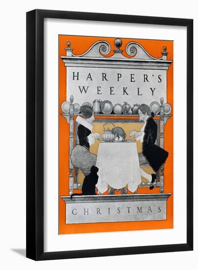 Harper's Weekly, Christmas-Maxfield Parrish-Framed Art Print