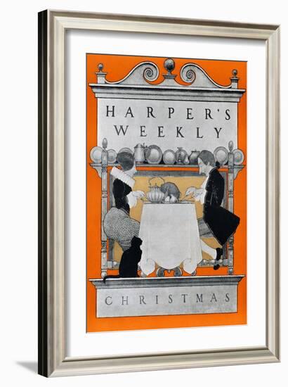 Harper's Weekly, Christmas-Maxfield Parrish-Framed Art Print