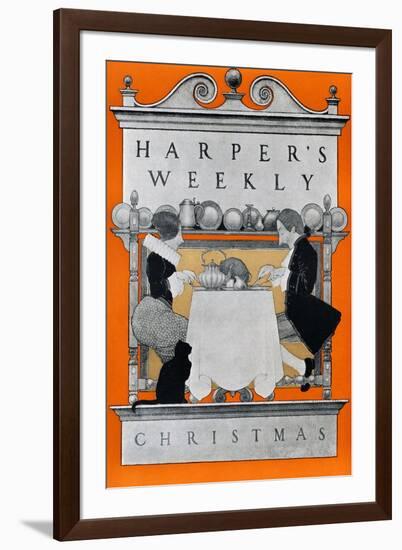 Harper's Weekly, Christmas-Maxfield Parrish-Framed Art Print