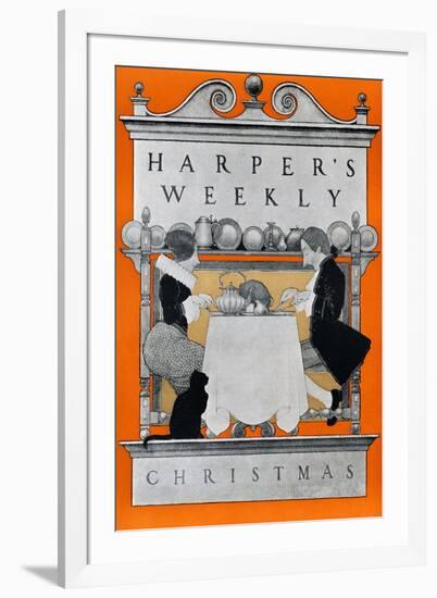 Harper's Weekly, Christmas-Maxfield Parrish-Framed Art Print