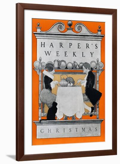 Harper's Weekly, Christmas-Maxfield Parrish-Framed Art Print