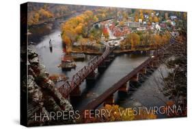 Harpers Ferry, West Virginia - Birds Eye View-Lantern Press-Stretched Canvas