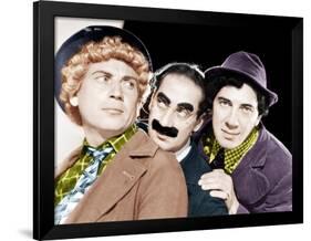 Harpo Marx, Groucho Marx, Chico Marx, MGM portrait, ca. 1940-null-Framed Photo