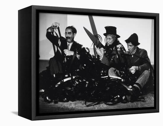Harpo Marx, the Marx Brothers, Chico Marx, Groucho Marx, 1935-null-Framed Stretched Canvas
