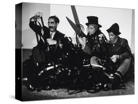 Harpo Marx, the Marx Brothers, Chico Marx, Groucho Marx, 1935-null-Stretched Canvas