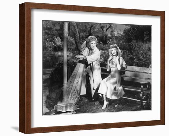 Harpo Marx, Vera-Ellen, Love Happy, 1949-null-Framed Photographic Print